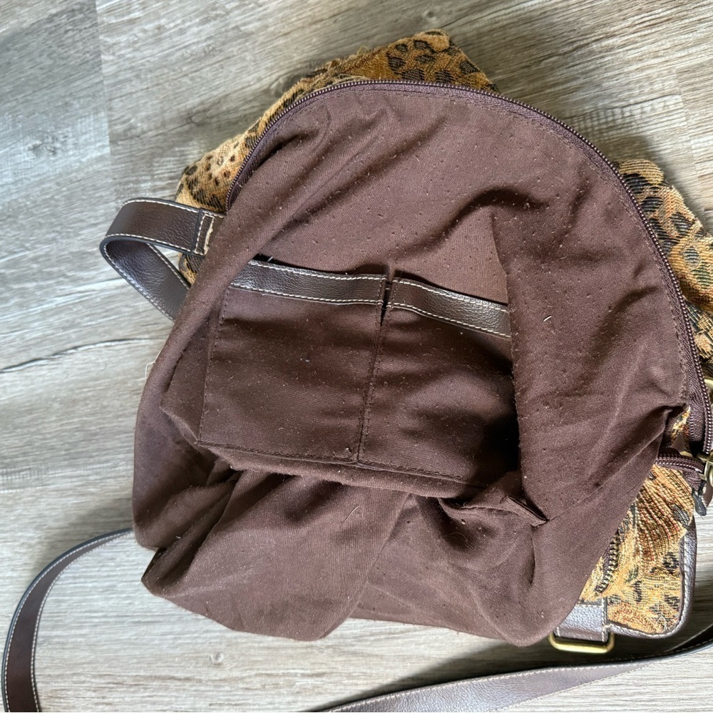 VTG Rossetti Boho Crossbody Satchel Bag Suede Medium Matching Coin Purse Brown L - Picture 7 of 14